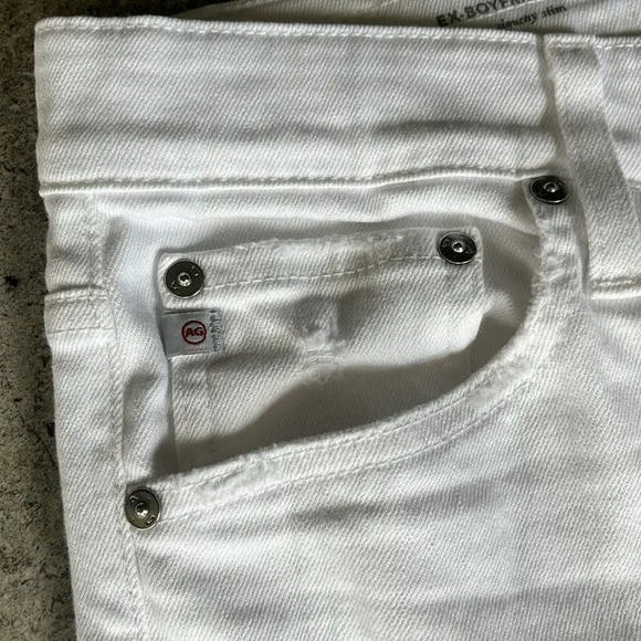 Like New AG Adriano Goldschmied White Ex Boyfriend Slim Slouchy Jeans 28 R - Picture 8 of 12